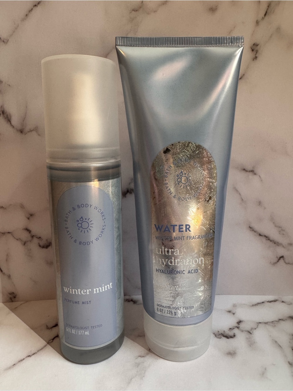 ❄️Bath & Body Works Winter Mint Fragrance Mist & Water Ultra Hydration Lotion❄️